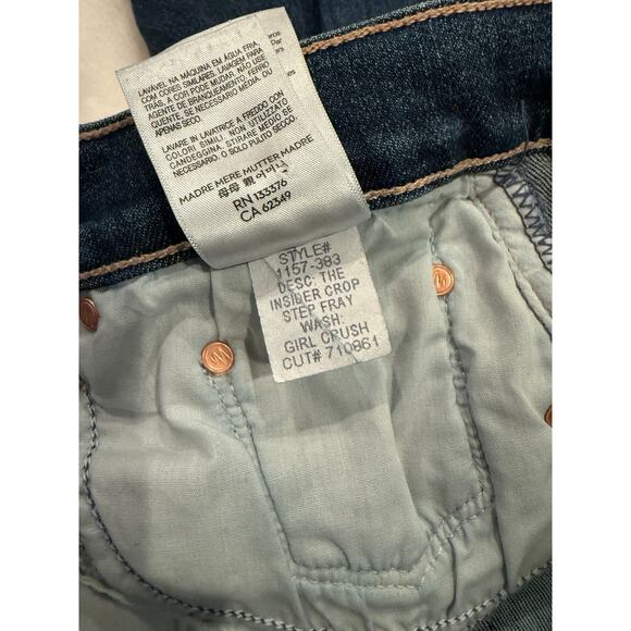 MOTHER The Insider Step Fray Crop Girl Crush Stretch High Rise Jeans size 28 - Picture 8 of 11